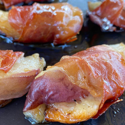 GRILLED PROSCUITTO WRAPPED PEACHES