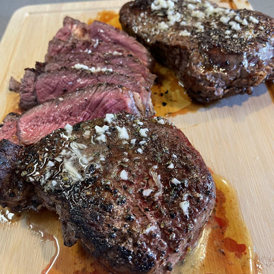 BISON RIBEYE WITH COMPOUND BUTTER