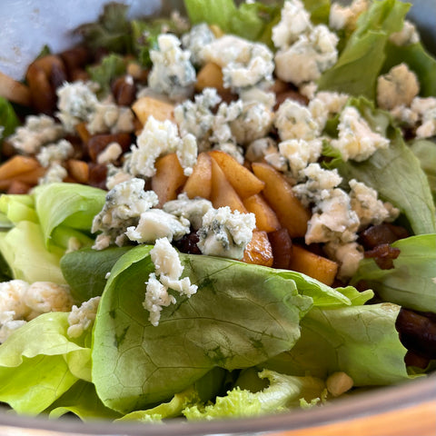 WARM CHESTNUT-APPLE SALAD WITH BLUE CHEESE – Dads That Cook