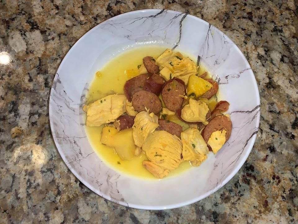PINEAPPLE CHICKEN & ANDOUILLE SAUSAGE – Dads That Cook