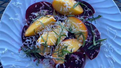 SUMMER BEET, PEACH, AND GOAT CHEESE SALAD