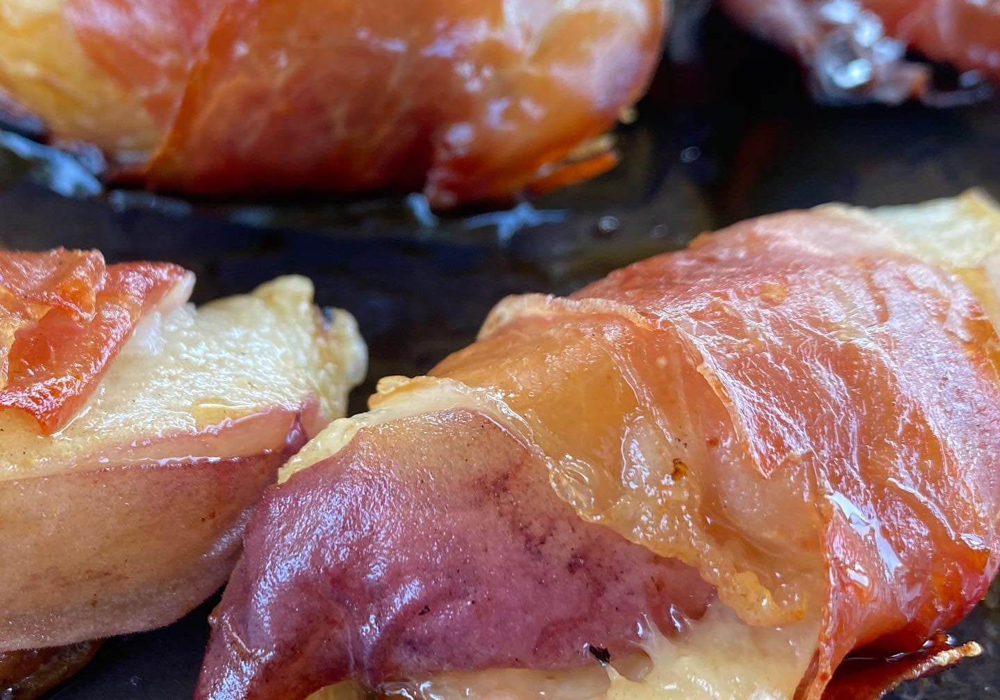 GRILLED PROSCUITTO WRAPPED PEACHES