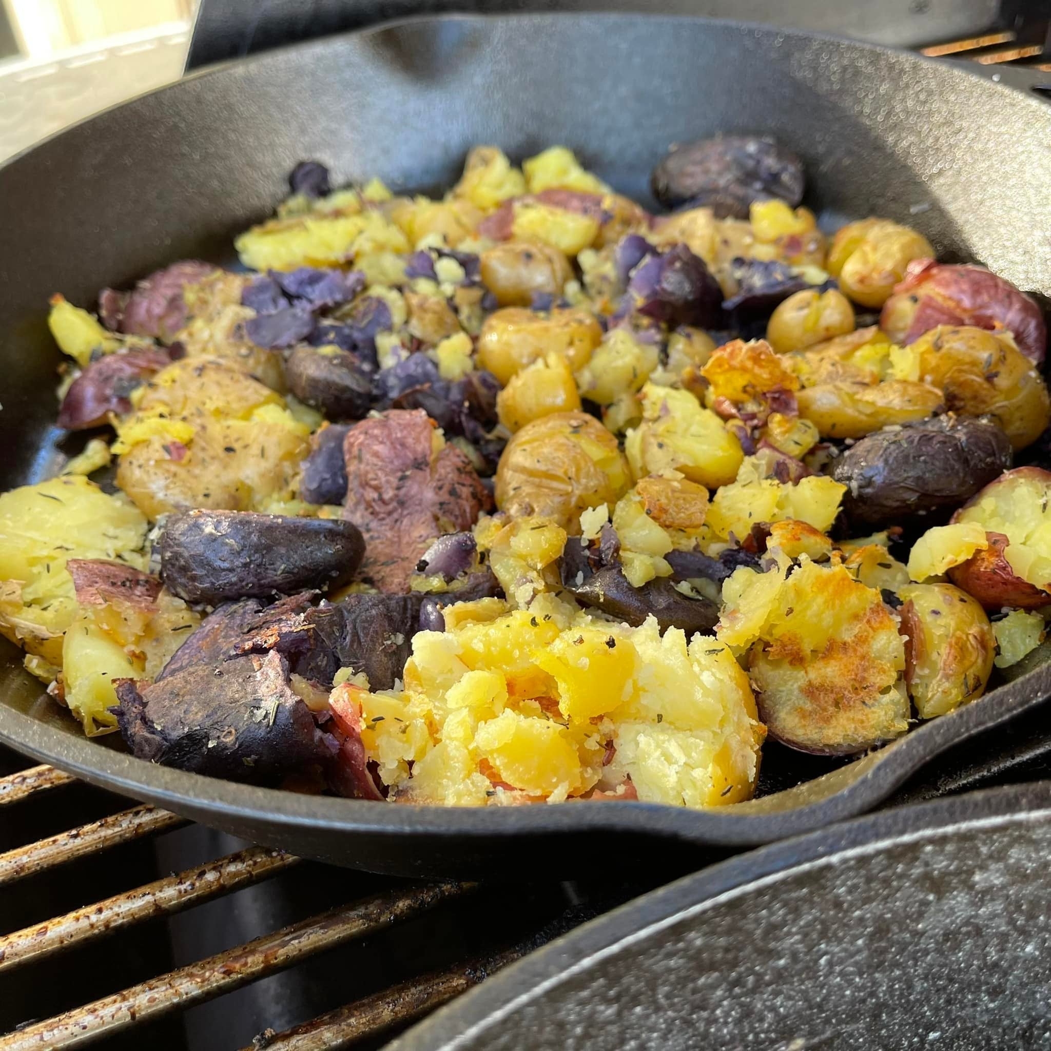 CAST IRON SMASHED POTATOES