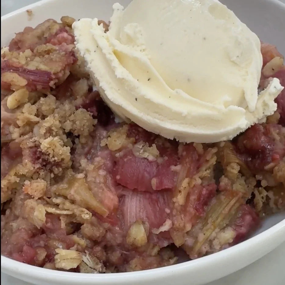 APPLE RHUBARB CHERRY COBBLER