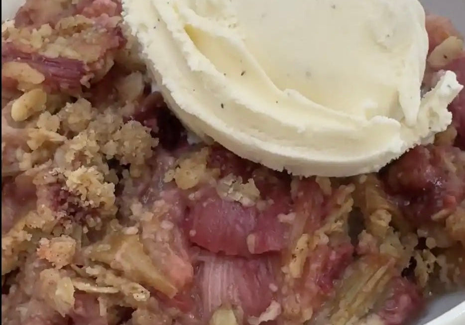 APPLE RHUBARB CHERRY COBBLER