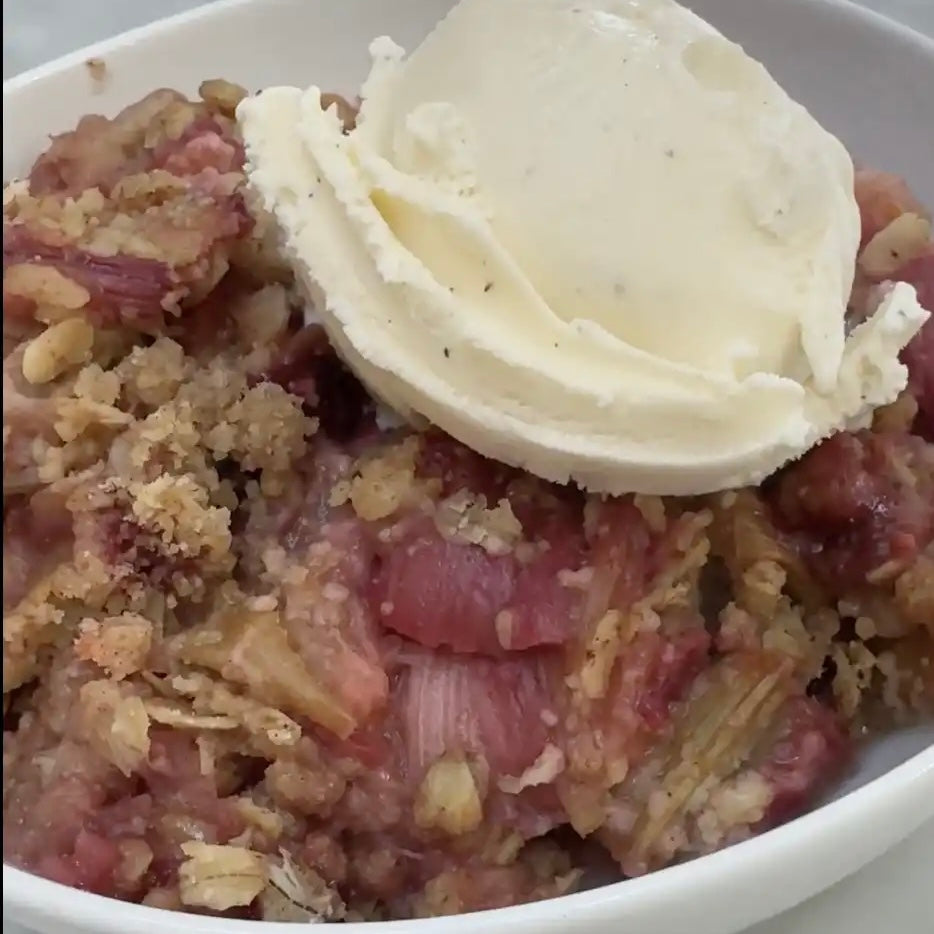 APPLE RHUBARB CHERRY COBBLER
