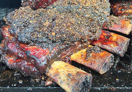 SMOKED DINOSAUR BEEF RIBS & PINEAPPLE COLESLAW