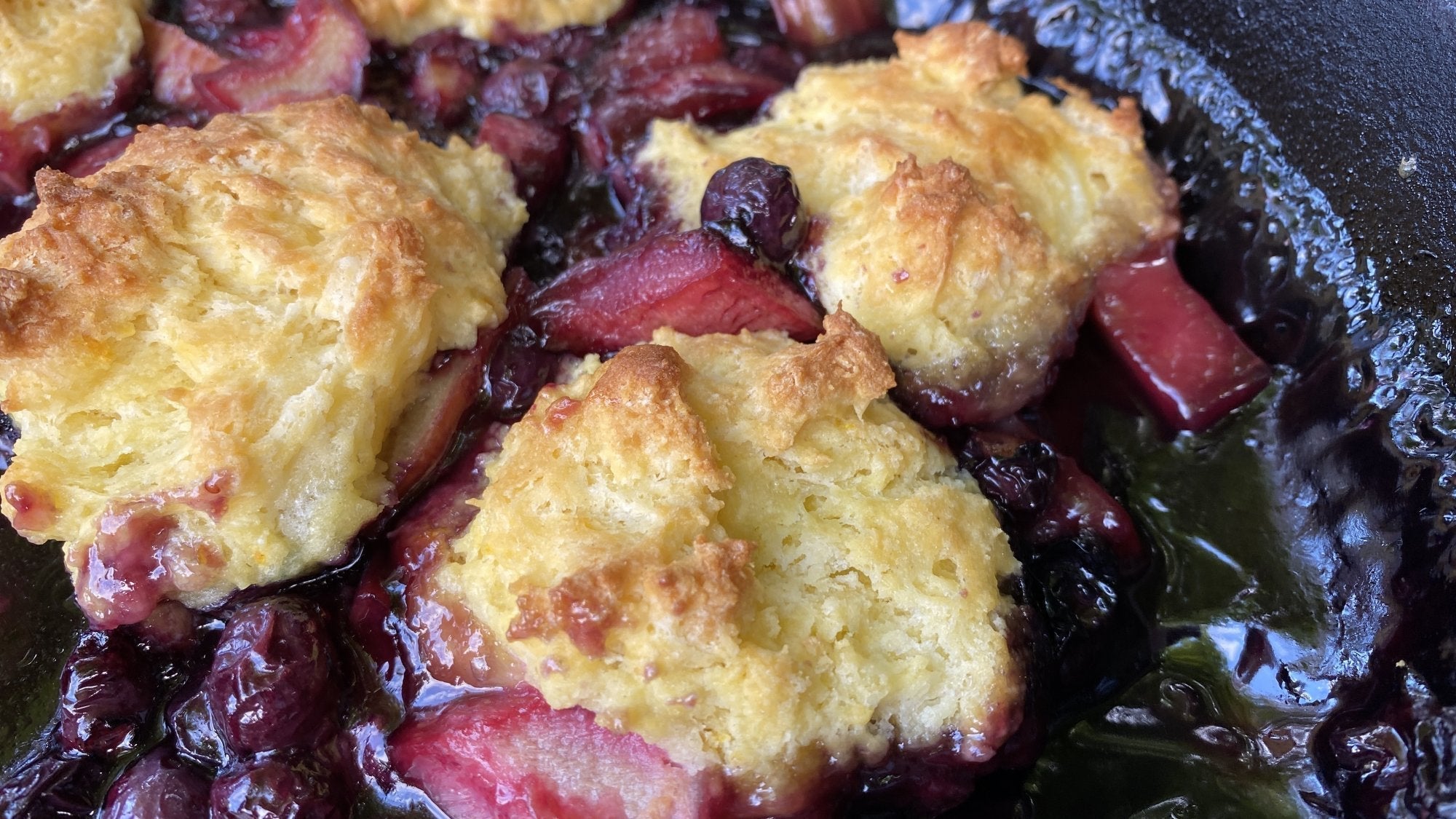 SMOKED "BLUEBARB' BLUEBERRY RHUBARB COBBLER