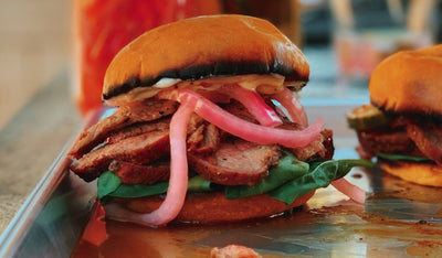 REVERSE SEARED TRI TIP SANDWICHES WITH PICKLED RED ONIONS