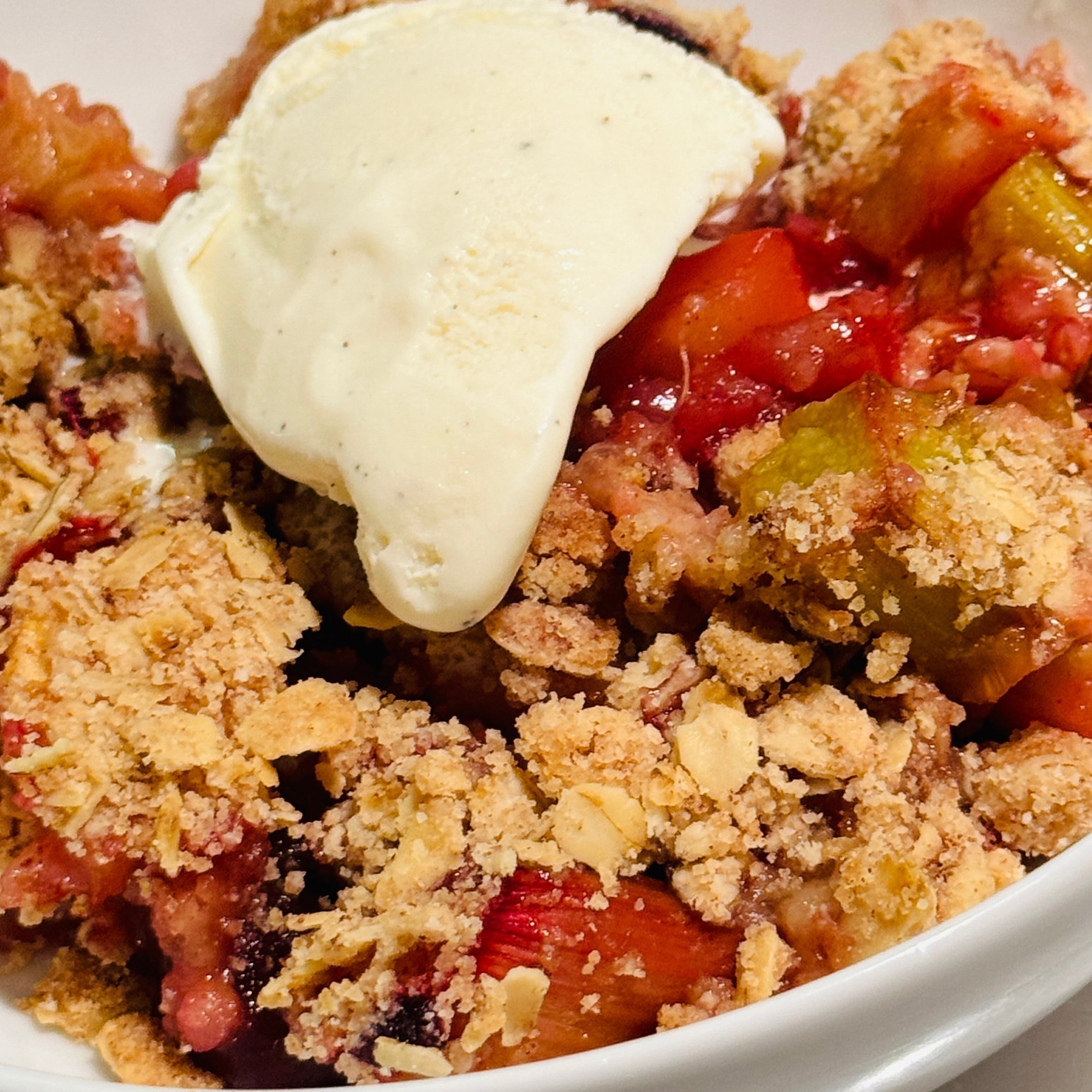 APPLE RHUBARB CHERRY COBBLER