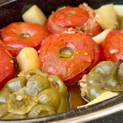 ROASTED STUFFED TOMATOES AND PEPPERS