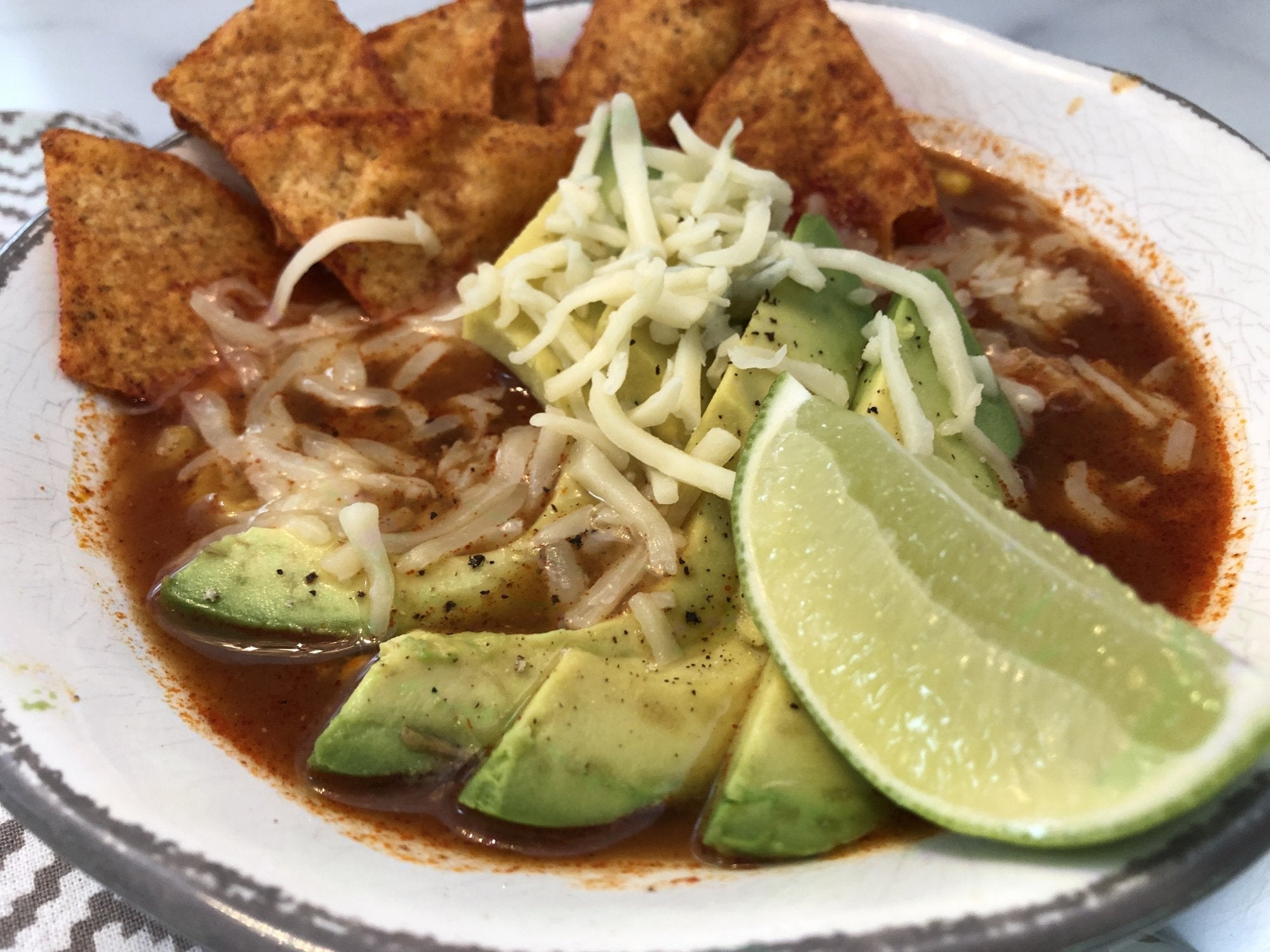 INSTANT POT SPICY CHICKEN TORTILLA SOUP