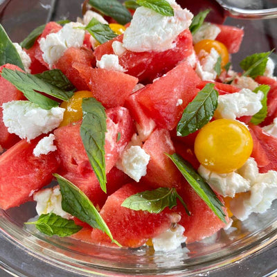 WATERMELON, GOAT CHEESE, AND MINT SALAD